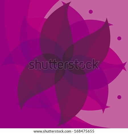 Vector Stylish Abstract Purple Flower Background Isolated