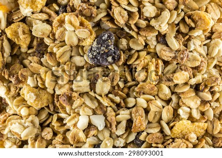 Granola cereal close up texture - mix cereal extreme close up