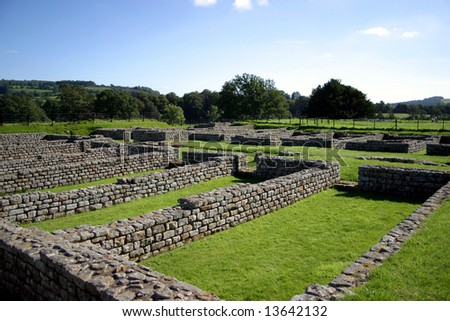 Hadrian\'s Wall Ruins in Northern England on the border of Scotland