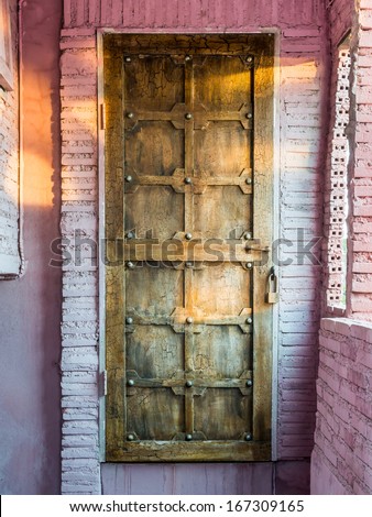 Colorful architectural detail in Arabian, Morocco / door detail