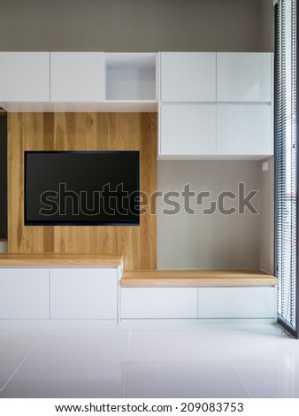 TV cabinet in modern living room interior design