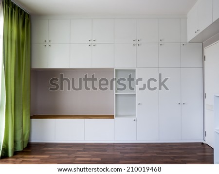 Modern interior with empty cabinet in study room