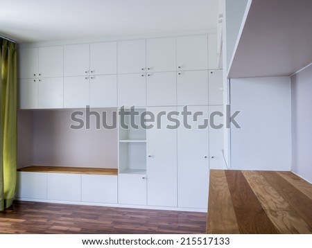 Modern interior with empty cabinet in study room