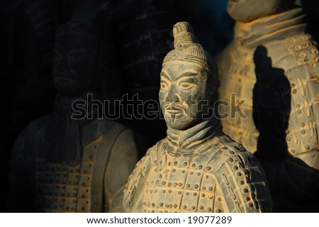 Traditional Chinese stone soldier statue