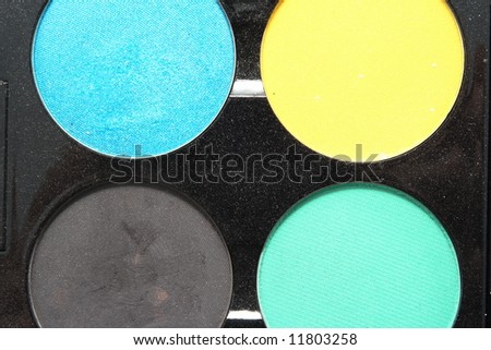 Yellow, green, grey, blue