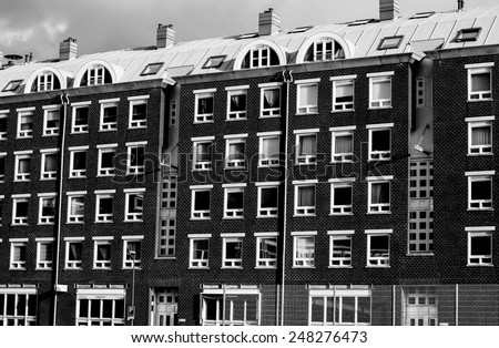 modern black and white building vintage Europe