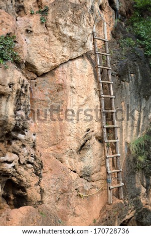 Old bamboo ladder