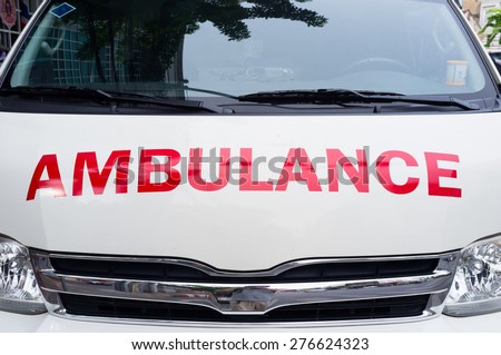 Close up on ambulance van front side - flipped