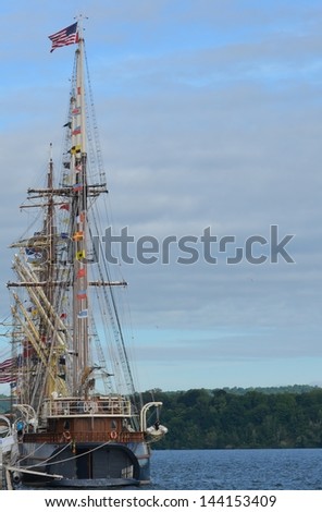Tall Ship anchored at the at the Lake Ontario waterfront, in Hamilton Ontario Canada