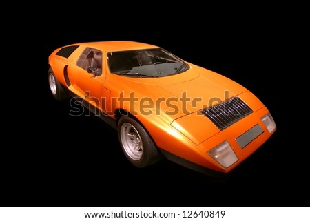 stock photo orange 1970 C111 MercedesBenz