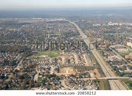Aerial Hamilton Ontario, Canada Lincoln Alexander Highway