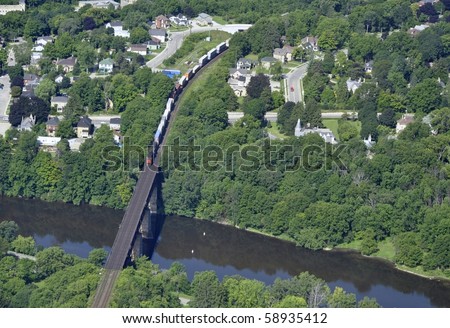 Railroad bridge over the Grand River, Paris Ontario Canada