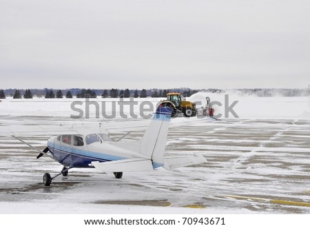 snow removal at the airport, Winter