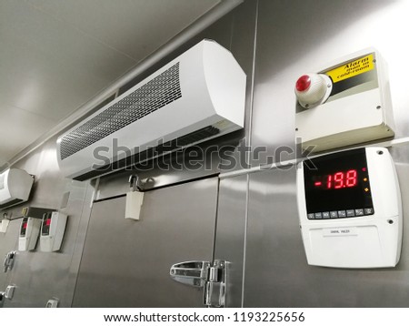 Low Temperature of Front Frozen Food Storage Cold Room.