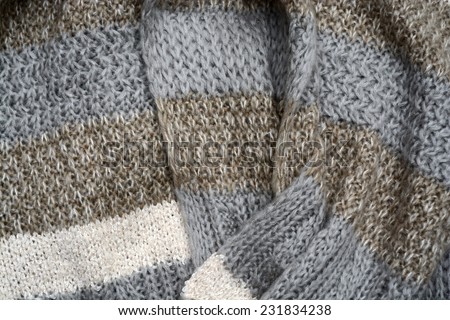 wool knitted scarf in natural colors