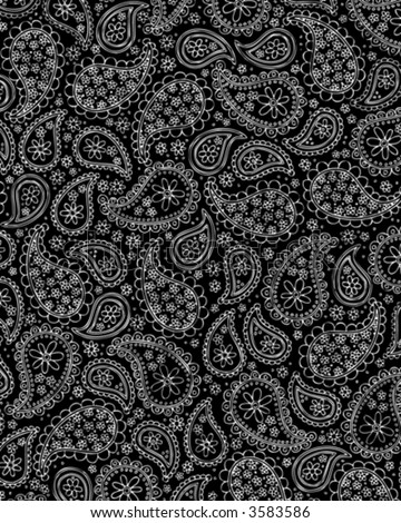 stock vector Vector black and white paisley
