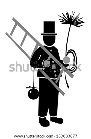 simplified illustration of chimney sweeper at work
