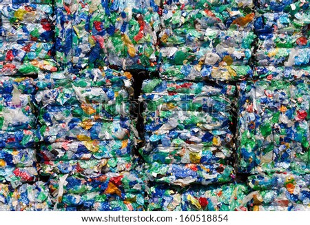 picture of recycled plastic pressed to bales