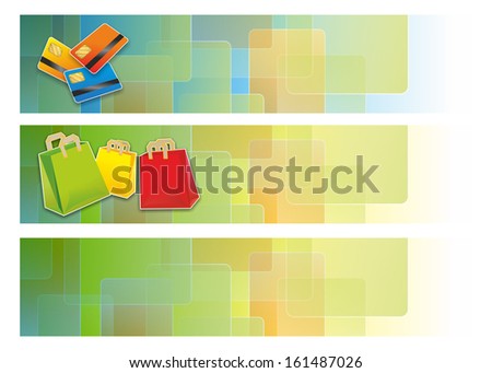 illustration of chip cards and shopping bags
