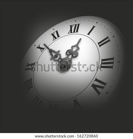 illustration of an old clock in twilight