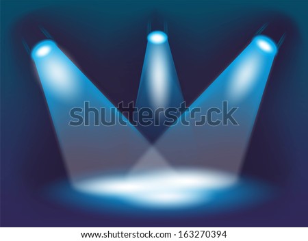 illustration of three spotlights on a stage