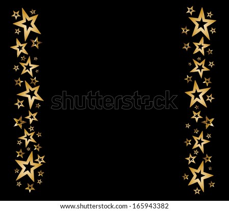 christmas decoration with golden stars and shooting stars