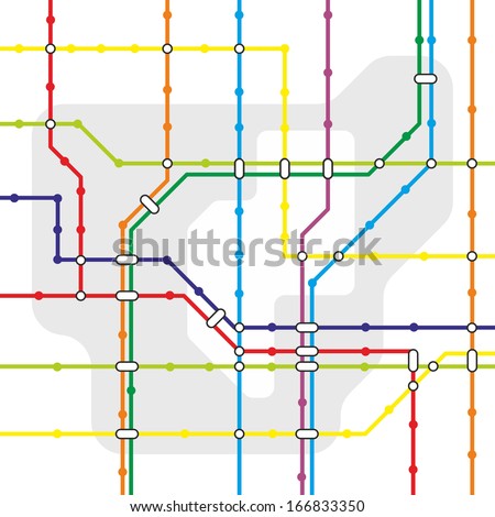 fictive network map for urban public transport