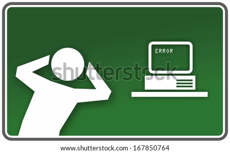 funny emergency exit sign for computer errors
