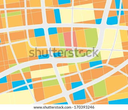 fictitious city map with abstrakt streets