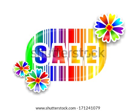 colorful shopping sign as background decoration for sale offers