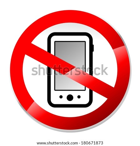 abstract no phones or electrical devices sign