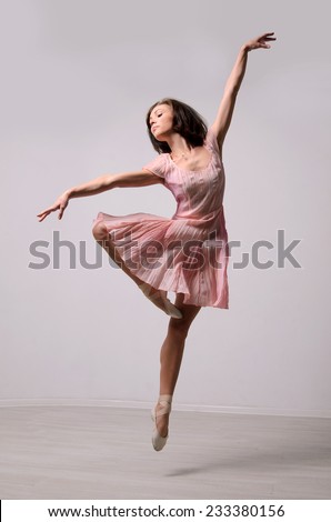 professional jumping ballet female dancer