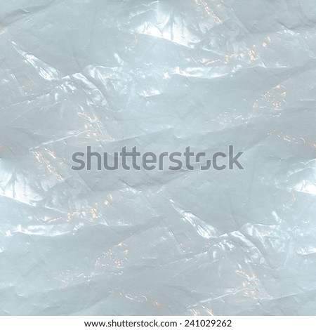 blue background - crumpled plastic film, plastic bag waste, seamless pattern