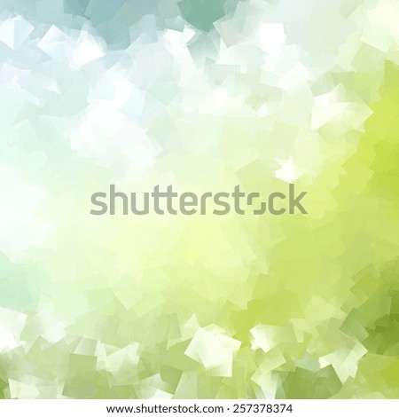 blue and green abstract background, many white scattered cubes pattern