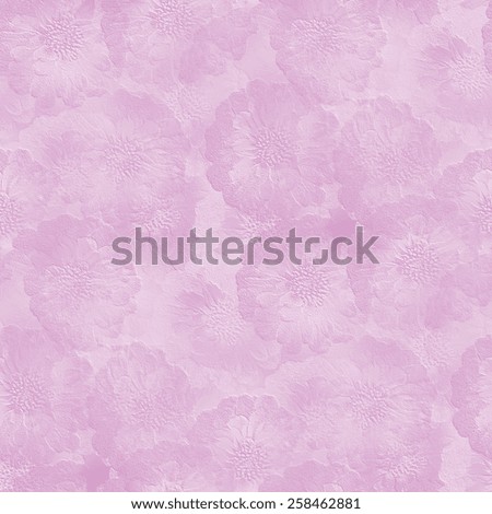 seamless pattern, gypsum board painted with pastel pink watercolors, stamped shapes of small flowers texture