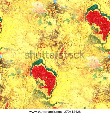 yellow, green and red layer of oil paint, damaged wood surface, seamless pattern