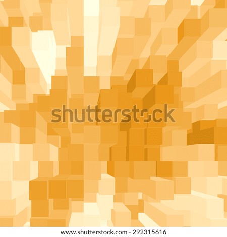 yellow abstract background, cube boxes pattern, perspective