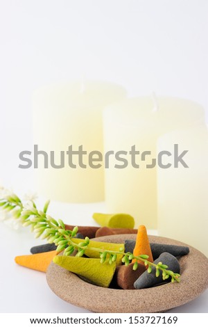 Aromatic incense and Aroma Candle.