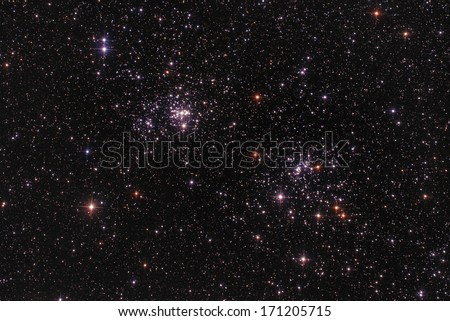 Two star-clusters as seen through a telescope.