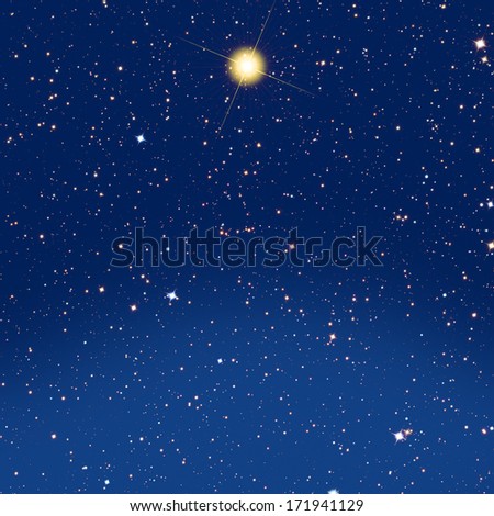 One shiny star on a dark-blue background.