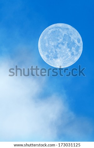Full Moon behind the clouds - sharp details on the surface.