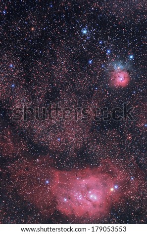Space nebulosity in Milky Way constellation of zodiac - the Archer.