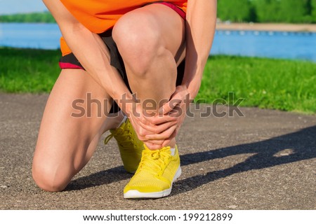 Joint injury at jogging.