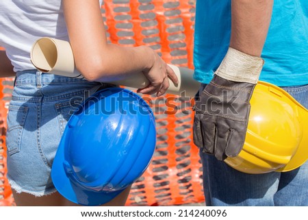 Couple getting ready for some construction work at home.