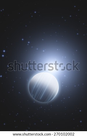 Planet in distant stellar system. No elements of NASA. Digital illustration.