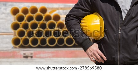 Construction worker ready for job.