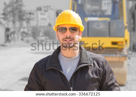 Construction worker ready for job.