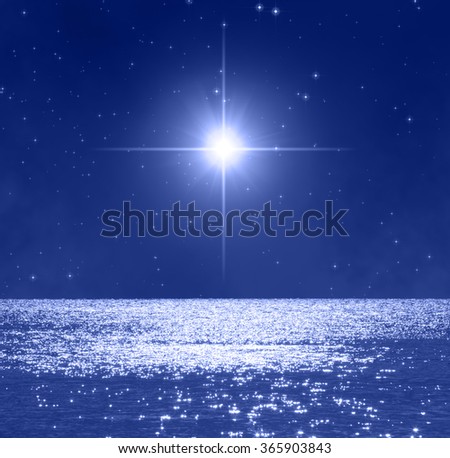 Stars rising over oceans horizon.  No elements of NASA or other third party.
