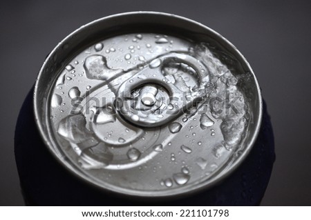 Aluminum Soda Can With Water Drops