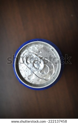 Aluminum Soda Can With Ice And Water Drops